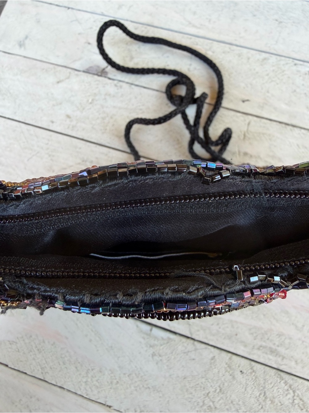 Vintage Ed B. Robinson Black Multi-Color Beaded Evening Bag 1940’s/50’s - Picture 6 of 13